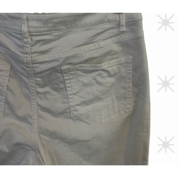 J Jill Womens White Denim Pants Smooth Fit Straight Leg Size 12 Petite 5 Pockets - Picture 6 of 8